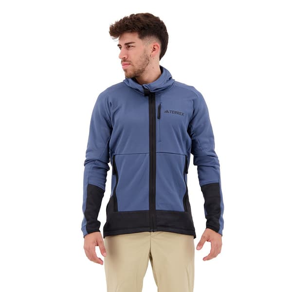 Adidas Fleece Med Fuld Lynlås Tx Flooce Blå S Mand