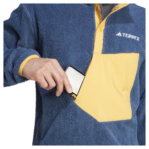 Adidas Fleece Med Fuld Lynlås Organiser Xploric High-pile-fleece Pullover Blå L Mand