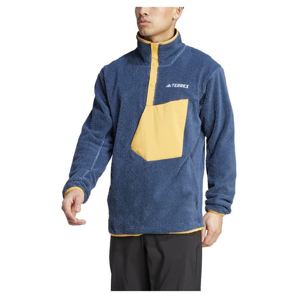 Adidas Fleece Med Fuld Lynlås Organiser Xploric High-pile-fleece Pullover Blå L Mand