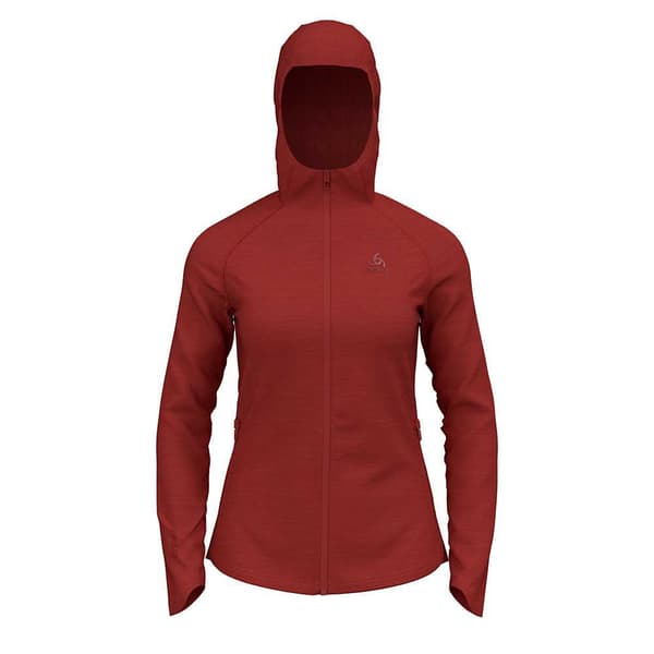 Odlo Full Dragkedja Fleece Ascent Pw 220 Röd S Kvinna