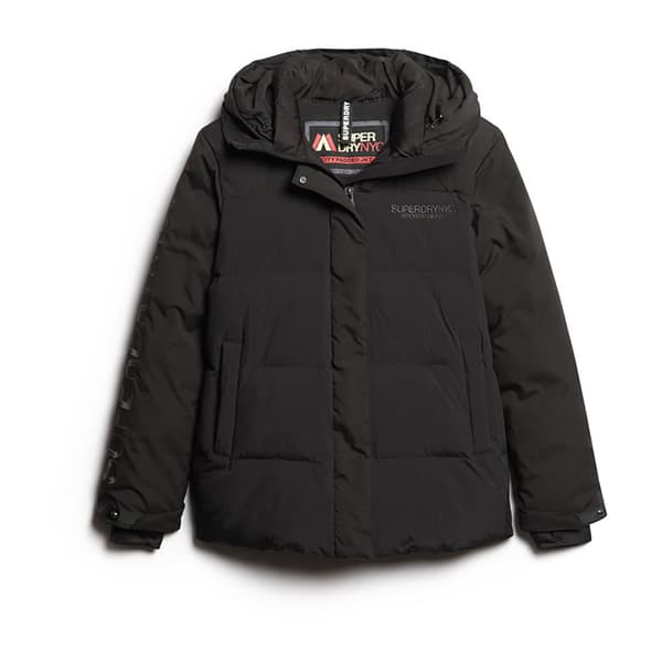 Superdry Parkas City Padded Hooded Wind Svart XS Kvinna