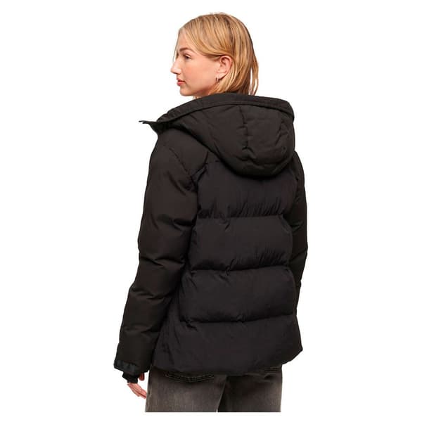 Superdry Parkas City Padded Hooded Wind Svart XS Kvinna