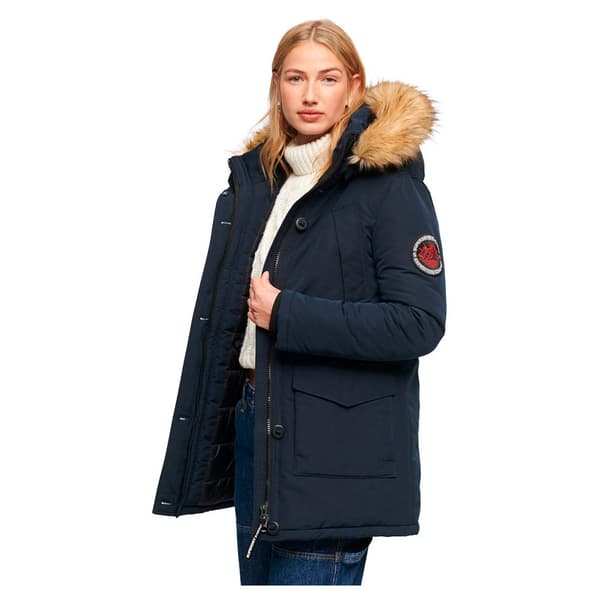 Superdry Parkas Everest Faux Fur Blå XS Kvinna