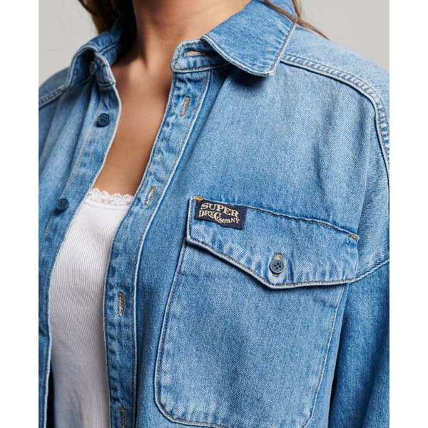 Superdry Överskjorta Denim Blå S Kvinna