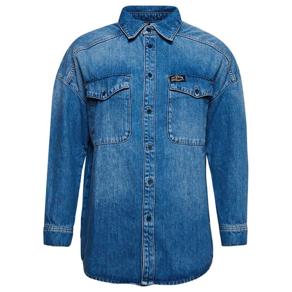 Superdry Överskjorta Denim Blå S Kvinna