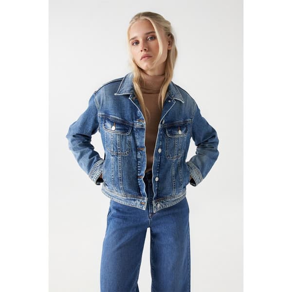 Salsa Jeans Jeansjacka 21007005 Blå L Kvinna