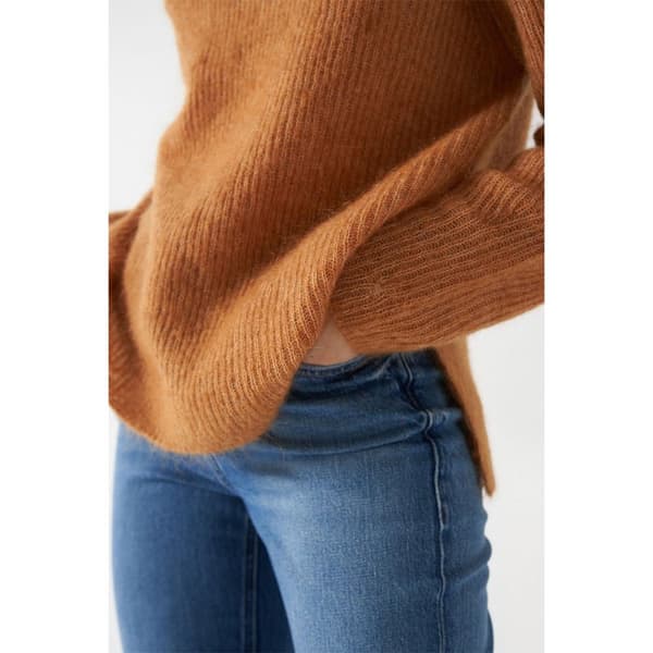 Salsa Jeans Sweater Med Ribkant 21007094 Brun L Kvinde