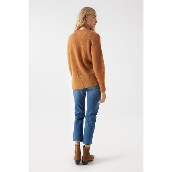 Salsa Jeans Sweater Med Ribkant 21007094 Brun L Kvinde
