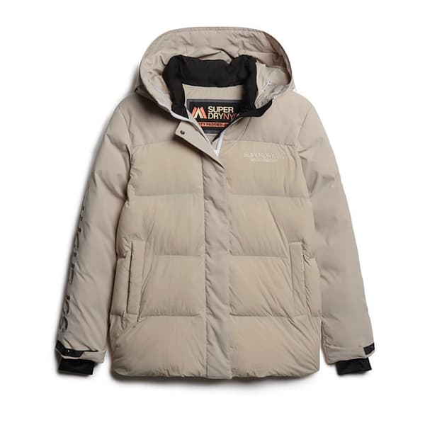 Superdry Parkas City Padded Hooded Wind Grå S Kvinna