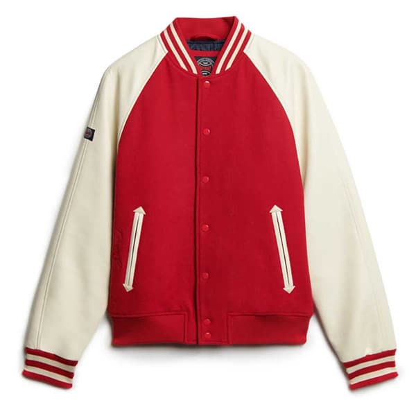 Superdry Bomberjakke College Varsity Rød S Mand