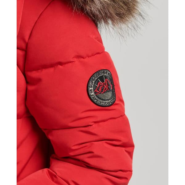 Superdry Pufferjacka Everest Longline Röd S Kvinna