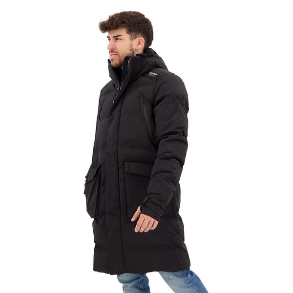 Superdry Vadderad Jacka Longline Svart S Man