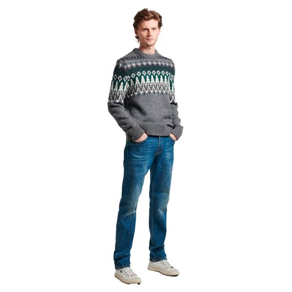 Superdry Tröja Med Rund Hals Fairisle Grå L Man