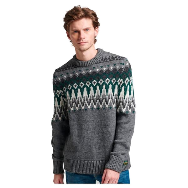 Superdry Tröja Med Rund Hals Fairisle Grå M Man