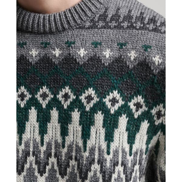 Superdry Besætning Hals Sweater Fairisle Grå XL Mand