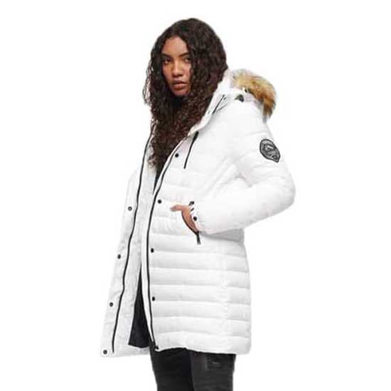 Superdry Pufferjacka Fuji Mid Length Vit 2XS Kvinna