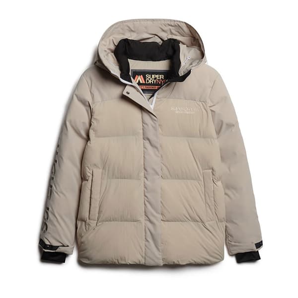 Superdry Parkas City Padded Hooded Wind Grå XL Kvinna