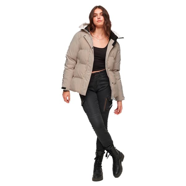 Superdry Parkas City Padded Hooded Wind Grå XL Kvinna