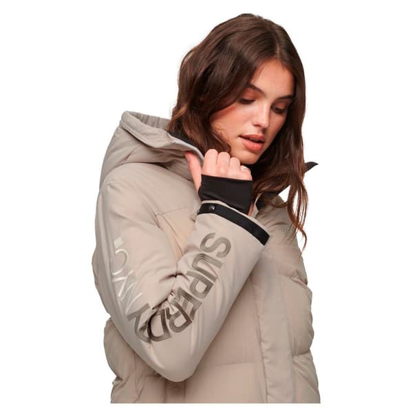 Superdry Parkas City Padded Hooded Wind Grå XL Kvinna