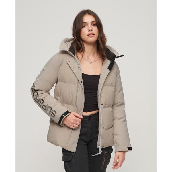 Superdry Parkas City Padded Hooded Wind Grå XL Kvinna