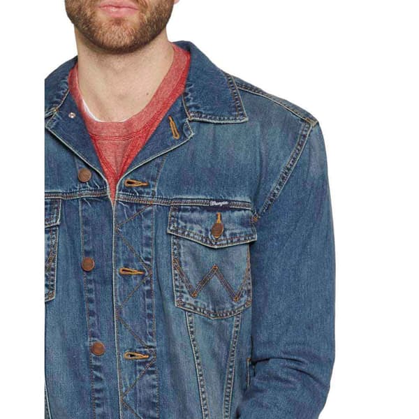 Wrangler Trucker Jakke Western Blå M Mand