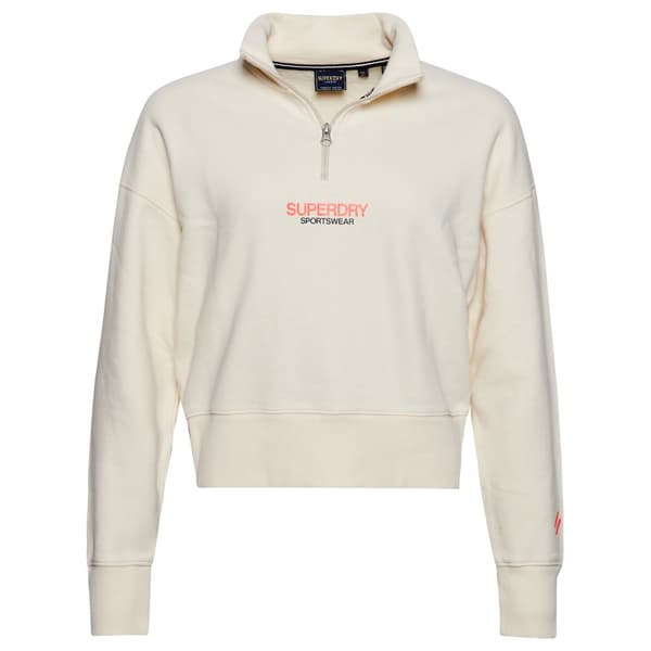 Superdry Tröja Med Halv Dragkedja Beige XS Kvinna