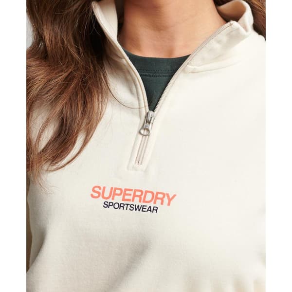 Superdry Tröja Med Halv Dragkedja Beige XS Kvinna