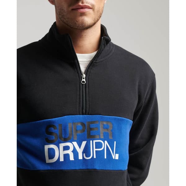 Superdry Puoliksi Vetoketjullinen Villapaita Sportswear Logo Loose Musta M Mies