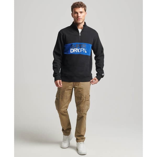 Superdry Puoliksi Vetoketjullinen Villapaita Sportswear Logo Loose Musta M Mies