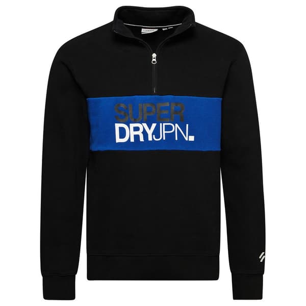 Superdry Puoliksi Vetoketjullinen Villapaita Sportswear Logo Loose Musta M Mies