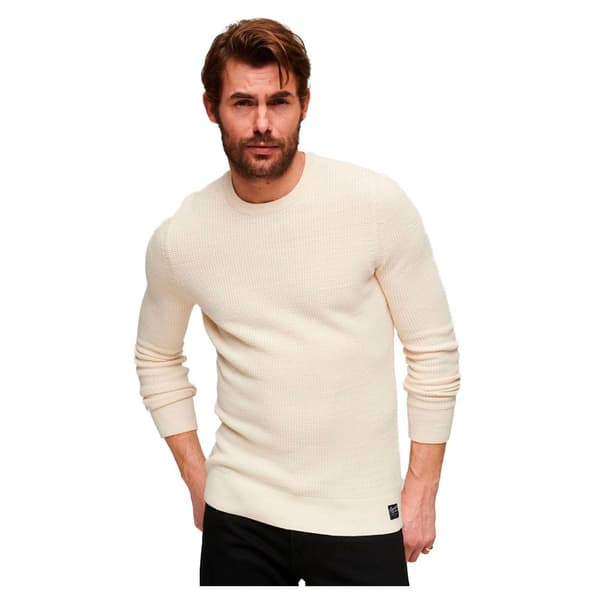 Superdry Besætning Hals Sweater Textured Beige 2XL Mand