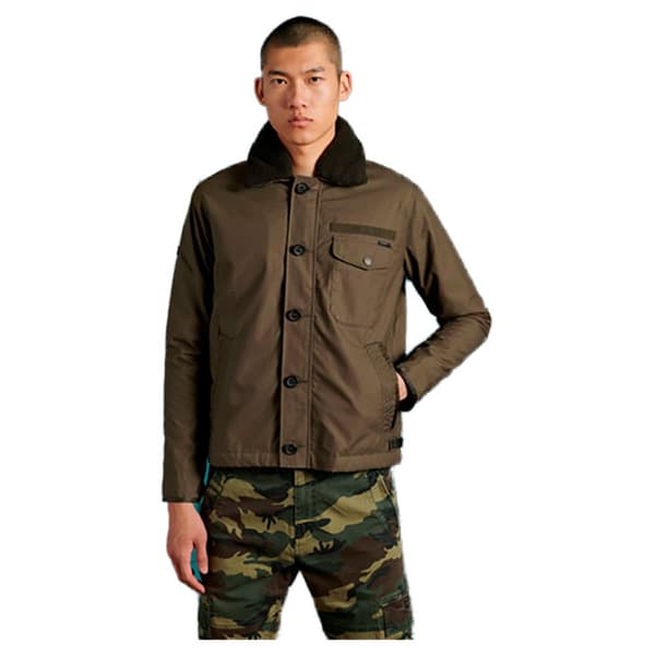 Superdry Jacka Waxed Field Deck Grönt L Man