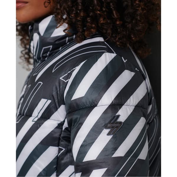 Superdry Jacka Sportstyle Statement Puffer Vit,Grå XS Kvinna