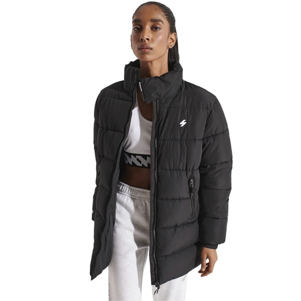 Superdry Jacka Longline Sports Svart L Kvinna