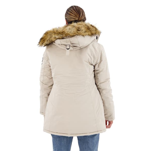 Superdry Anorakki Everest Faux Fur Beige 2XS Nainen