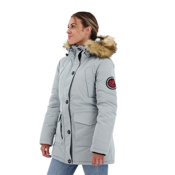 Superdry Parkas Everest Faux Fur Grå 2XS Kvinna