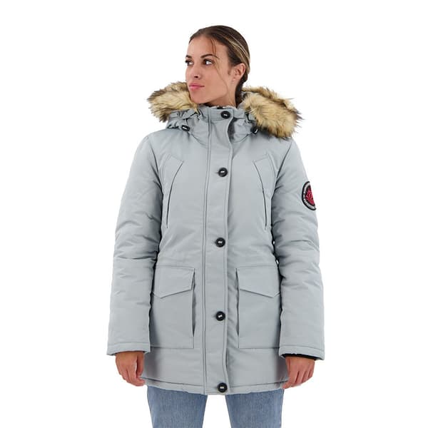 Superdry Parkas Everest Faux Fur Grå 2XS Kvinna
