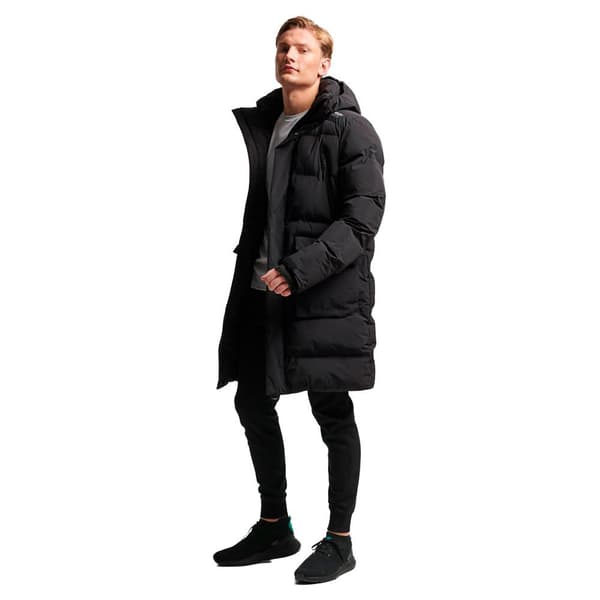 Superdry Vadderad Jacka Longline Svart 2XL Man