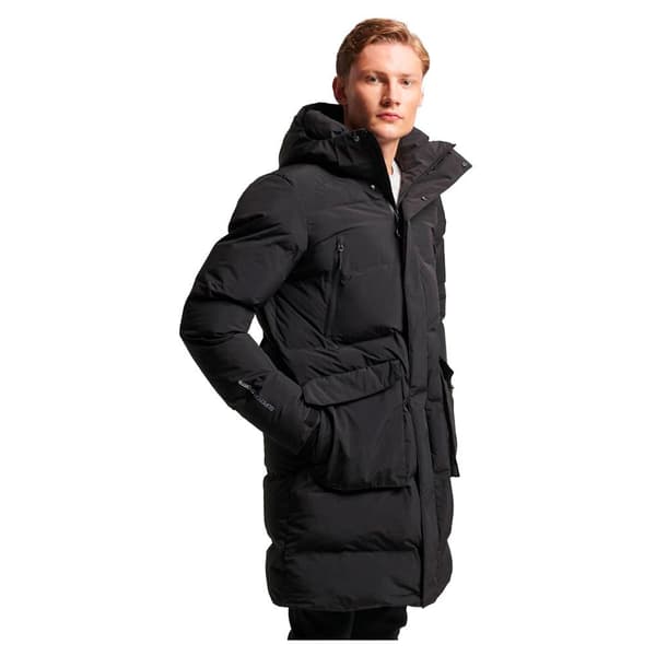 Superdry Vadderad Jacka Longline Svart 2XL Man