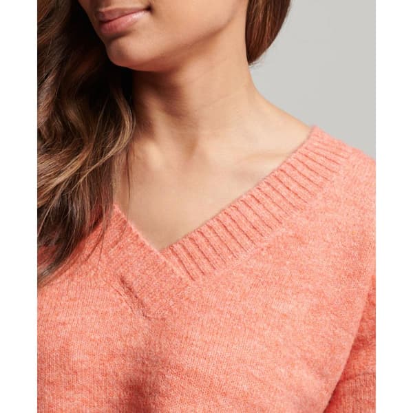 Superdry V-hals Sweater Oversized Orange S Kvinde