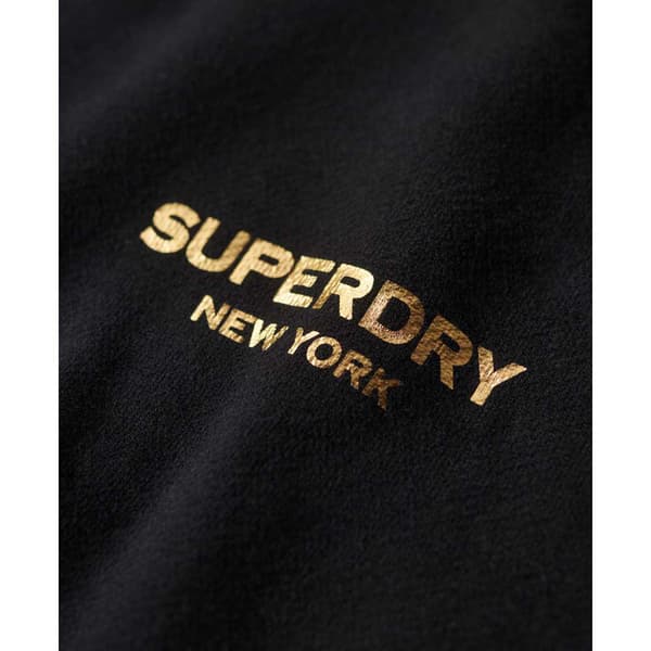 Superdry Tröja Med Rund Hals Sport Luxe Loose Svart S Kvinna