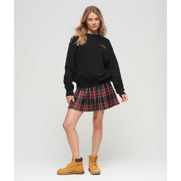 Superdry Tröja Med Rund Hals Sport Luxe Loose Svart S Kvinna