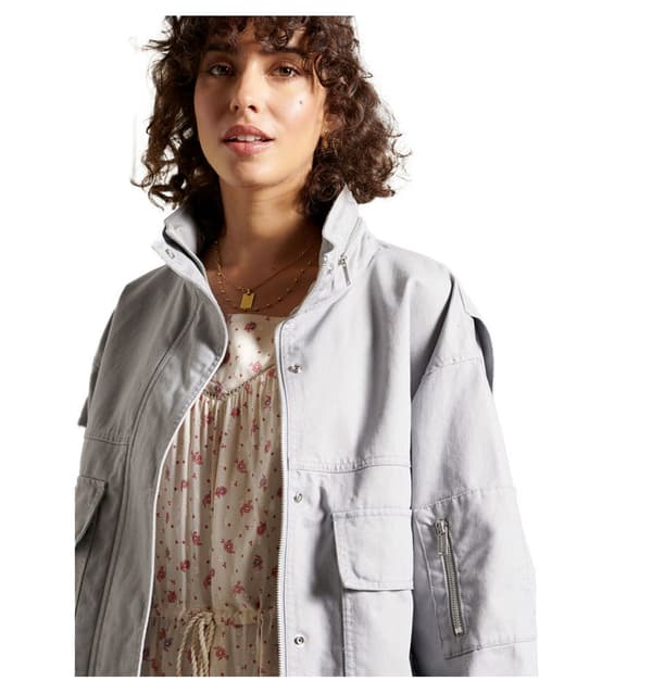 Superdry Jacka Bora Cropped Blå S Kvinna