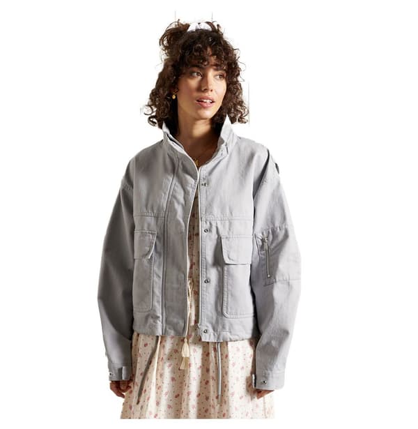 Superdry Jacka Bora Cropped Blå S Kvinna