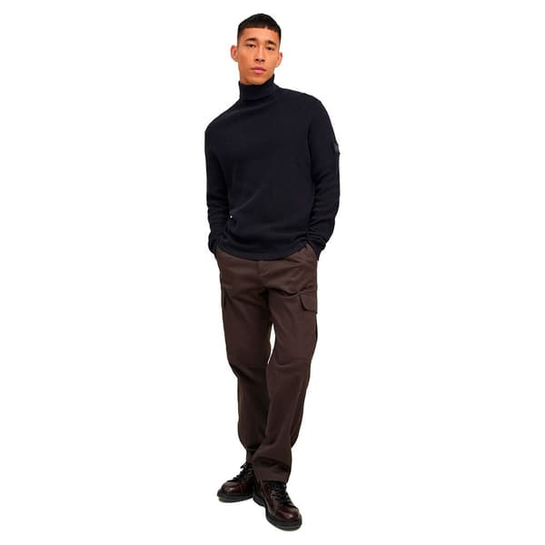 Jack & Jones Tröja Med Rullehals Classic Waffle Svart M Man