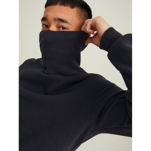 Jack & Jones Tröja Med Rullehals Classic Waffle Svart M Man
