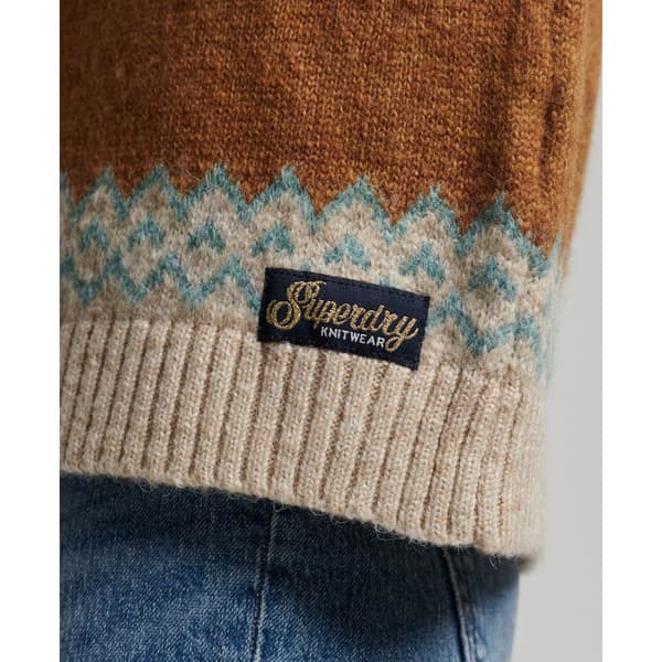 Superdry Tröja Med Rund Hals Slouchy Pattern Beige,Brun XS Kvinna
