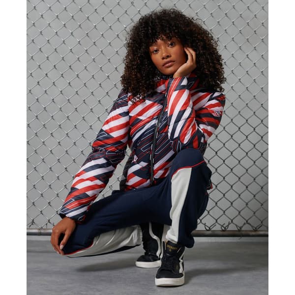 Superdry Jakke Sportstyle Statement Puffer Blå M Kvinde