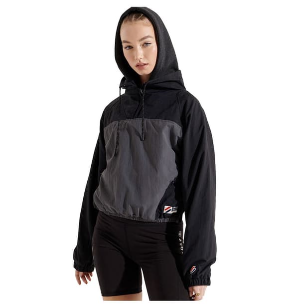 Superdry Jacka Overhead Cropped Cagoule Svart,Grå S Kvinna