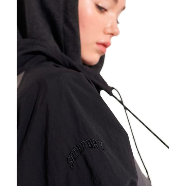 Superdry Jacka Overhead Cropped Cagoule Svart,Grå S Kvinna